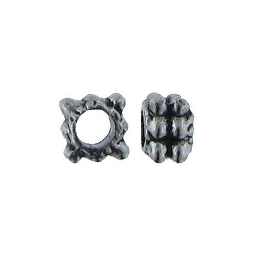 Pewter, 4.3mm Width by 4.3mm Length by 3.3mm Height, Textured Square Bead. Quantity per pack: 285 Pieces.