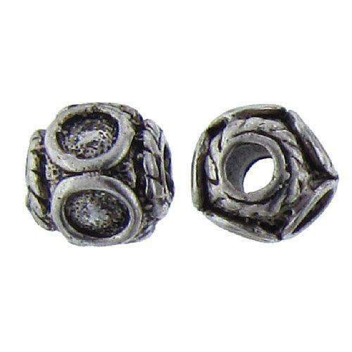 Pewter, 9.1mm Width by 9.1mm Length by 8.8mm Height, Textured Round Bead. Quantity per pack: 19 Pieces.