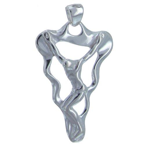 Sterling Silver, 23.5mm Width by 5.3mm Length by 37.1mm Height, Jesus Pendant. Quantity Per Pack: 1 Piece.