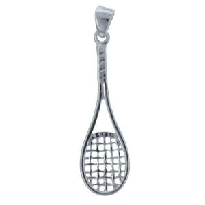 Sterling Silver, 13.1mm Width by 2.6mm Length by 43.3mm Height, Racket Pendant. Quantity Per Pack: 2 Pieces.