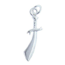 Load image into Gallery viewer, Sterling Silver, 7.6mm Width by 1.6mm Length by 25.5mm Height, Sword Charm. Quantity Per Pack: 4 Pieces.
