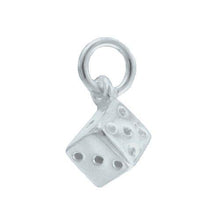 Load image into Gallery viewer, Sterling Silver, 4.8mm Width by / Length / Height, Dice Charm. Quantity Per Pack: 3 Pieces.
