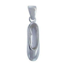 Load image into Gallery viewer, Sterling Silver, 7.3mm Width by 5.7mm Length by 26.3mm Height, Ballet Shoe Pendant. Quantity Per Pack: 1 Piece.
