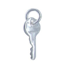 Load image into Gallery viewer, Sterling Silver, 5.8mm Width by 1.0mm Length by 12.8mm Height, Key Charm. Quantity Per Pack: 5 Pieces.
