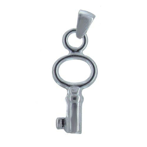 Sterling Silver, 12.5mm Width by 4.6mm Length by 29.8mm Height, Key Charm. Quantity Per Pack: 1 Piece.