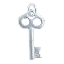 Load image into Gallery viewer, Sterling Silver, 10.0mm Width by 2.5mm Length by 18.3mm Height, Key Charm. Quantity Per Pack: 2 Pieces.
