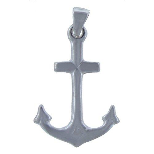 Sterling Silver, 23.8mm Width by 3.0mm Length by 34.7mm Height, Anchor Pendant. Quantity Per Pack: 1 Piece.