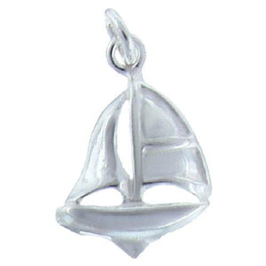 Sterling Silver, 12.9mm Width by 2.8mm Length by 18.3mm Height, Sail Boat Charm. Quantity Per Pack: 4 Pieces.