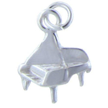 Load image into Gallery viewer, Sterling Silver, 12.4mm Width by 3.2mm Length by 16.1mm Height, Piano Charm. Quantity Per Pack: 4 Pieces.
