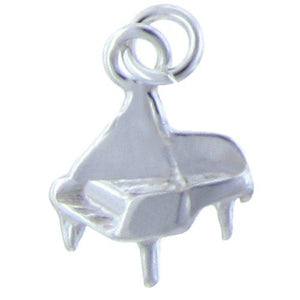 Sterling Silver, 12.4mm Width by 3.2mm Length by 16.1mm Height, Piano Charm. Quantity Per Pack: 4 Pieces.