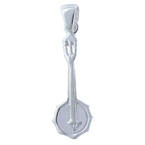 Sterling Silver, 11.2mm Width by 2.6mm Length by 32.9mm Height, Banjo Pendant. Quantity Per Pack: 2 Pieces.