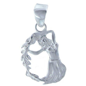 Sterling Silver, 14.3mm Width by 2.2mm Length by 21.9mm Height, Mermaid Pendant. Quantity Per Pack: 2 Pieces.