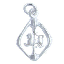 Load image into Gallery viewer, Sterling Silver, 13.7mm Width by 2.2mm Length by 19.2mm Height, Leo Charm. Quantity Per Pack: 4 Pieces.
