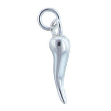 Load image into Gallery viewer, Sterling Silver, 4.7mm Width by 4.6mm Length by 18.6mm Height, Horn Charm. Quantity Per Pack: 4 Pieces.
