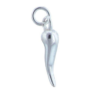 Sterling Silver, 4.7mm Width by 4.6mm Length by 18.6mm Height, Horn Charm. Quantity Per Pack: 4 Pieces.