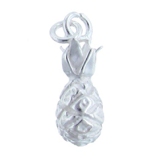 Sterling Silver, 7.0mm Width by 7.1mm Length by 20.5mm Height, Pineapple Charm. Quantity Per Pack: 1 Piece.