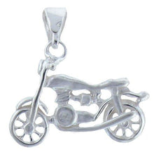 Load image into Gallery viewer, Sterling Silver, 25.8mm Width by 8.0mm Length by 19.0mm Height, Motorcycle Pendant. Quantity Per Pack: 1 Piece.
