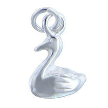 Load image into Gallery viewer, Sterling Silver, 9.7mm Width by 4.9mm Length by 14.5mm Height, Swan Charm. Quantity Per Pack: 2 Pieces.
