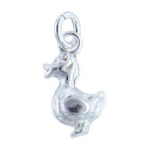 Sterling Silver, 8.1mm Width by 5.0mm Length by 13.4mm Height, Duck Charm. Quantity Per Pack: 3 Pieces.