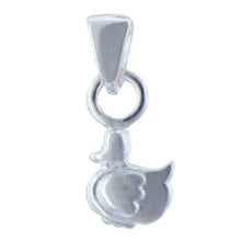 Load image into Gallery viewer, Sterling Silver, 9.2mm Width by 3.2mm Length by 16.9mm Height, Duck Pendant. Quantity Per Pack: 2 Pieces.
