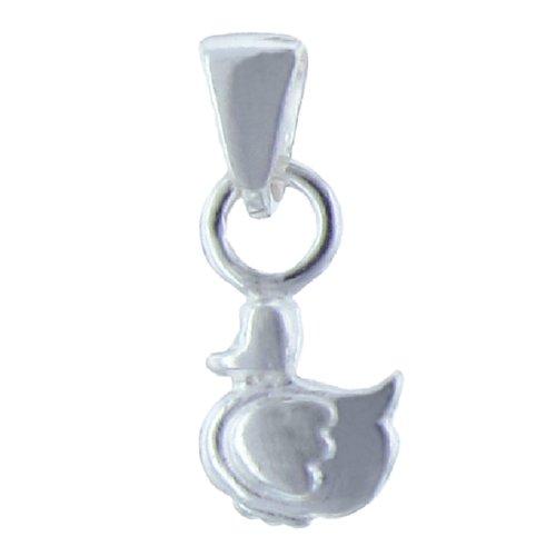 Sterling Silver, 9.2mm Width by 3.2mm Length by 16.9mm Height, Duck Pendant. Quantity Per Pack: 2 Pieces.