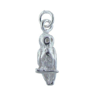 Sterling Silver, 6.5mm Width by 5.7mm Length by 19.2mm Height, Owl Charm. Quantity Per Pack: 2 Pieces.