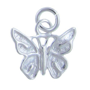 Sterling Silver, 14.0mm Width by 1.7mm Length by 12.7mm Height, Butterfly Charm. Quantity Per Pack: 4 Pieces.