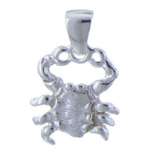 Load image into Gallery viewer, Sterling Silver, 15.2mm Width by 2.2mm Length by 17.8mm Height, Crab Pendant. Quantity Per Pack: 2 Pieces.
