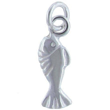 Load image into Gallery viewer, Sterling Silver, 5.5mm Width by 1.6mm Length by 16.0mm Height, Fish Charm. Quantity Per Pack: 5 Pieces.
