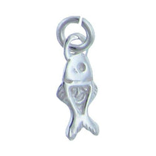 Load image into Gallery viewer, Sterling Silver, 5.2mm Width by 0.9mm Length by 12.1mm Height, Fish Charm. Quantity Per Pack: 5 Pieces.
