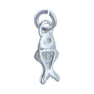 Sterling Silver, 5.2mm Width by 0.9mm Length by 12.1mm Height, Fish Charm. Quantity Per Pack: 5 Pieces.