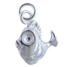 Load image into Gallery viewer, Sterling Silver, 12.1mm Width by 3.5mm Length by 15.1mm Height, Fish Charm. Quantity Per Pack: 3 Pieces.
