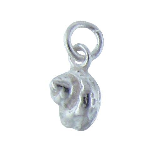 Sterling Silver, 5.8mm Width by 5.3mm Length by 10.1mm Height, Shell Charm. Quantity Per Pack: 5 Pieces.