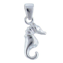 Load image into Gallery viewer, Sterling Silver, 10.5mm Width by 3.4mm Length by 21.8mm Height, Seahorse Pendant. Quantity Per Pack: 1 Piece.
