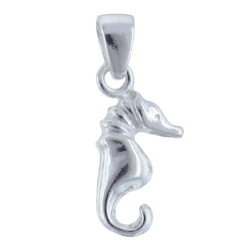 Sterling Silver, 10.5mm Width by 3.4mm Length by 21.8mm Height, Seahorse Pendant. Quantity Per Pack: 1 Piece.