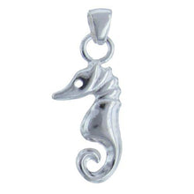 Load image into Gallery viewer, Sterling Silver, 14.8mm Width by 4.4mm Length by 31.2mm Height, Seahorse Pendant. Quantity Per Pack: 1 Piece.
