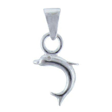 Load image into Gallery viewer, Sterling Silver, 11.0mm Width by 3.9mm Length by 21.5mm Height, Dolphin Pendant. Quantity Per Pack: 1 Piece.
