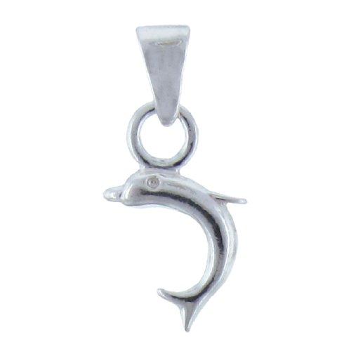 Sterling Silver, 11.0mm Width by 3.9mm Length by 21.5mm Height, Dolphin Pendant. Quantity Per Pack: 1 Piece.