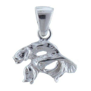 Sterling Silver, 17.1mm Width by 2.0mm Length by 14.9mm Height, Fish Pendant. Quantity Per Pack: 2 Pieces.