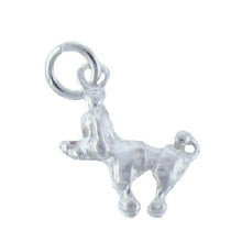 Load image into Gallery viewer, Sterling Silver, 12.0mm Width by 4.5mm Length by 14.3mm Height, Poodle Dog Charm. Quantity Per Pack: 2 Pieces.
