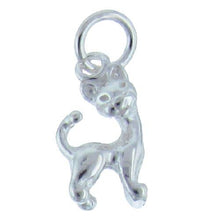 Load image into Gallery viewer, Sterling Silver, 8.0mm Width by 4.3mm Length by 14.8mm Height, Kitten Charm. Quantity Per Pack: 2 Pieces.
