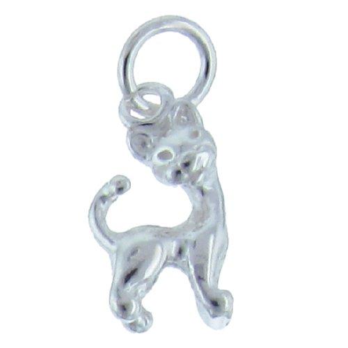 Sterling Silver, 8.0mm Width by 4.3mm Length by 14.8mm Height, Kitten Charm. Quantity Per Pack: 2 Pieces.