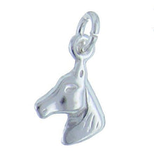 Load image into Gallery viewer, Sterling Silver, 8.4mm Width by 1.7mm Length by 12.6mm Height, Horse Head Charm. Quantity Per Pack: 5 Pieces.
