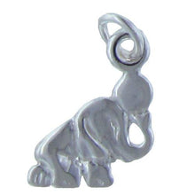 Load image into Gallery viewer, Sterling Silver, 11.9mm Width by 1.7mm Length by 15.2mm Height, Elephant Charm. Quantity Per Pack: 4 Pieces.
