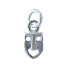 Load image into Gallery viewer, Sterling Silver, 5.5mm Width by 1.6mm Length by 10.7mm Height, Mask Charm. Quantity Per Pack: 5 Pieces.
