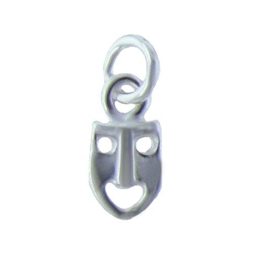 Sterling Silver, 5.5mm Width by 1.6mm Length by 10.7mm Height, Mask Charm. Quantity Per Pack: 5 Pieces.