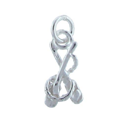 Sterling Silver, 6.9mm Width by 2.5mm Length by 13.7mm Height, Oars Charm. Quantity Per Pack: 5 Pieces.