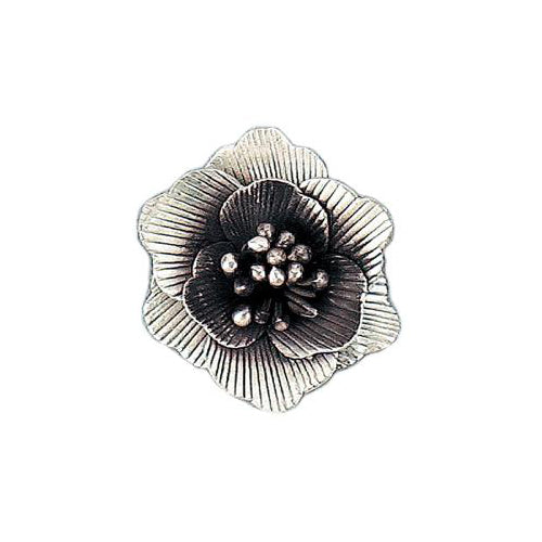 Fine Silver, Hill Tribe, 42.2mm Width by 13.9mm Length by 44.1mm Height, Flower Pendant. Quantity Per Pack: 1 Piece.