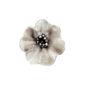 Fine Silver, Hill Tribe, 44.7mm Width by 10.4mm Length by 45.5mm Height, Flower Pendant. Quantity Per Pack: 1 Piece.