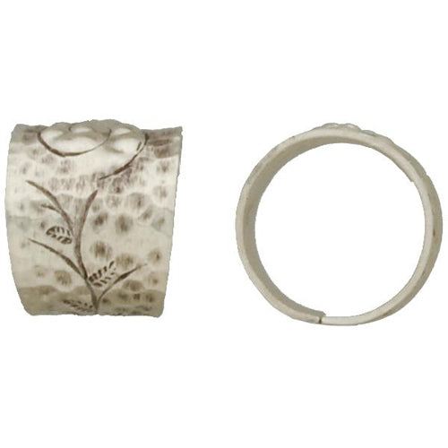 Fine Silver, Hill Tribe, 19.9mm Width by 20.3mm Length by 21.0mm Height, Stamped Ring. Quantity Per Pack: 1 Piece.